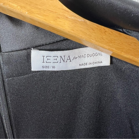 Mac Duggal Womens 26603 Black Satin Faux Tuxedo Flared Leg Jumpsuit NWT Size 10 - Picture 7 of 10